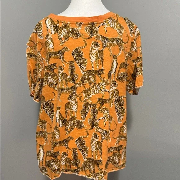 Maeve by Anthropologie Orange Tiger Print Women's Top - Picture 4 of 5